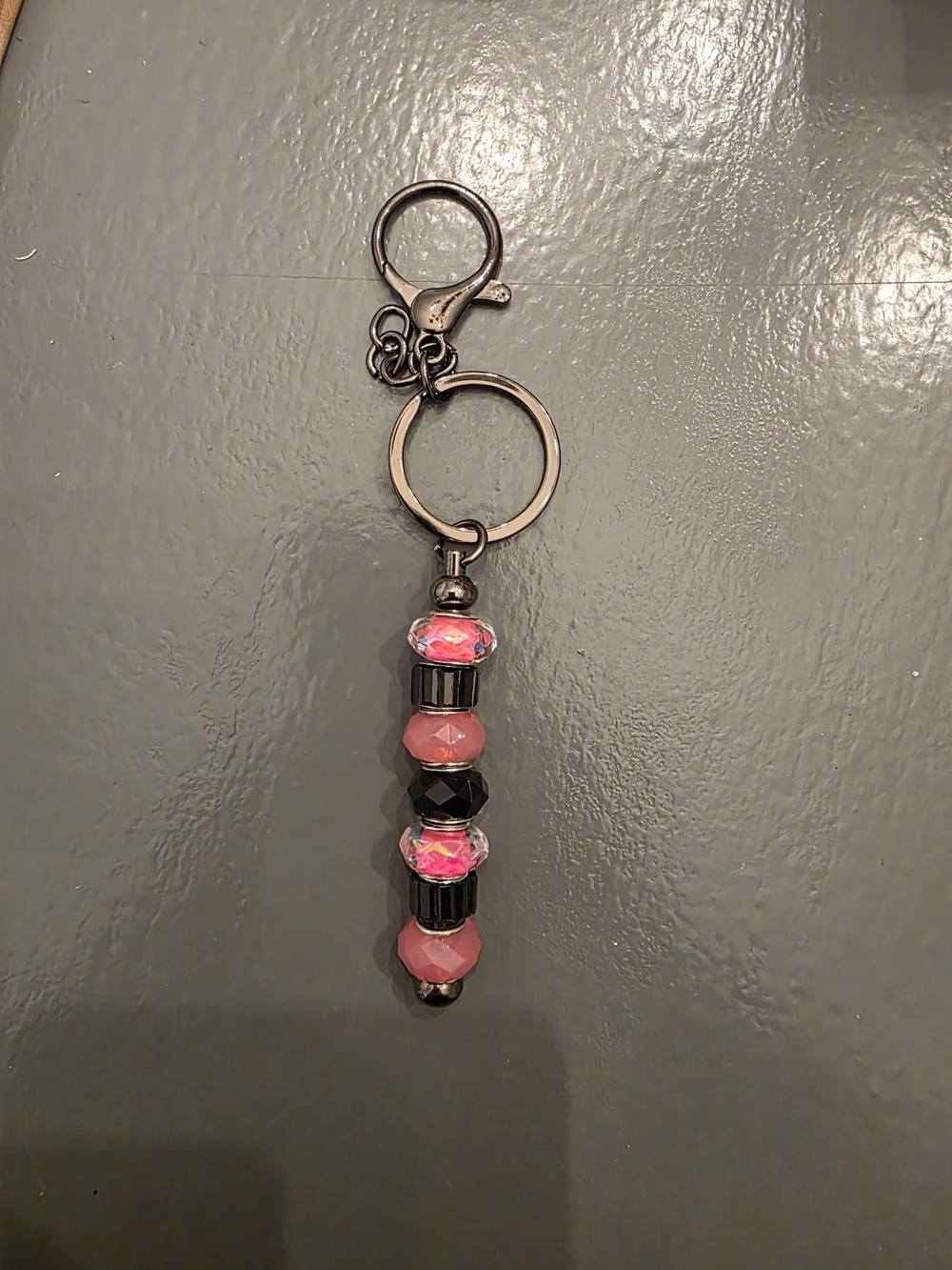 Pink Beaded Keychain Charm - Women Accessories